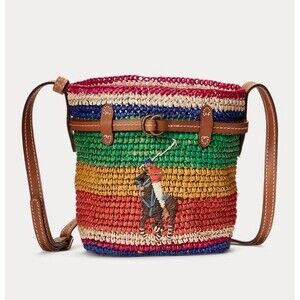 Polo Ralph Lauren Raffia Mini Bellport Bucket Bag Limited Edition Rare